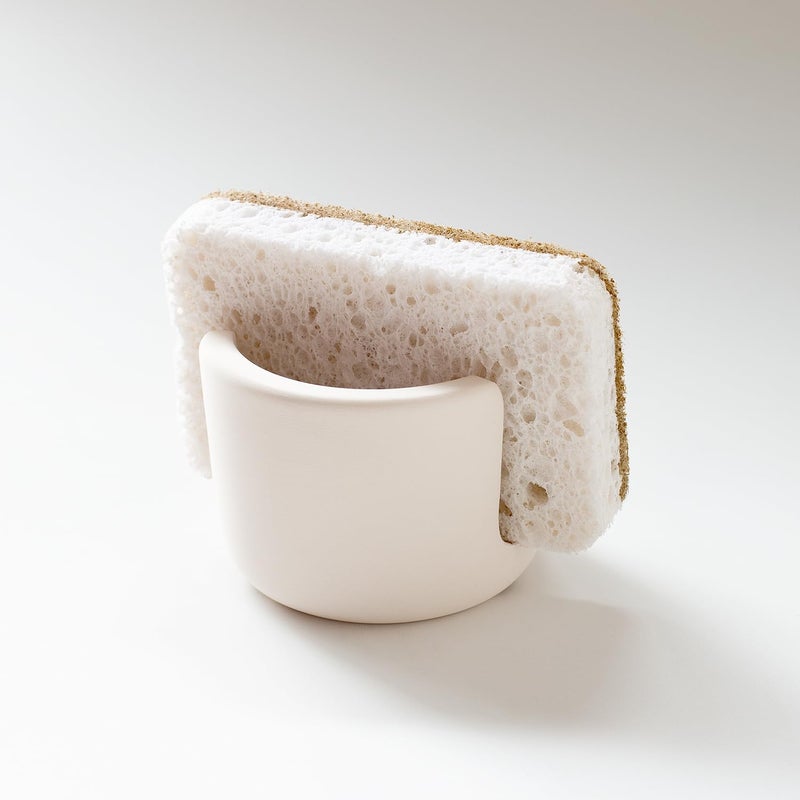 Selegna Diatomaceous Earth Sponge Holder - Drying Rack  Absorbent Stone Kitchen Sink Organizer  Beige (Small) - Image 1